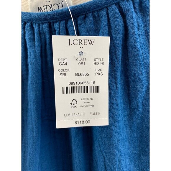 J.Crew Womens Blue Tiered Dress XSP Cotton - Picture 5 of 5